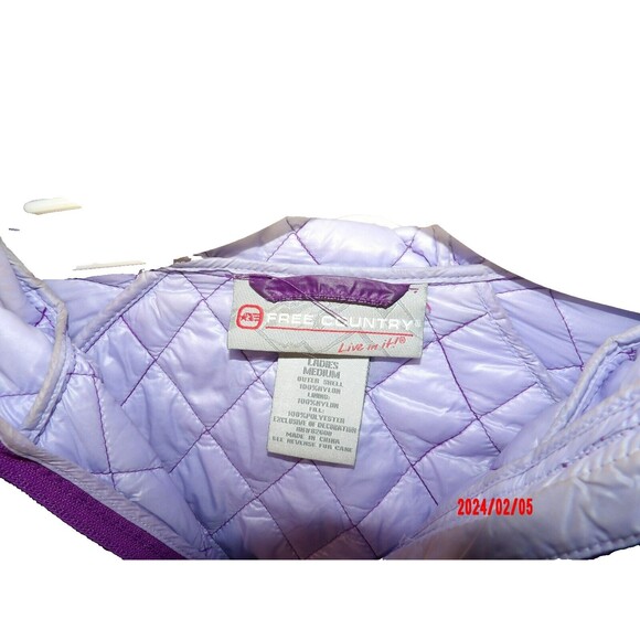 Free Country light wieght puffer jacket Purple Med - Picture 4 of 4